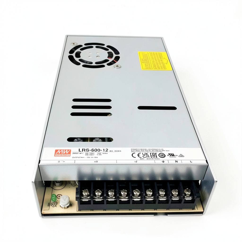 MEAN WELL 600W lab power supply unit on a lab bench