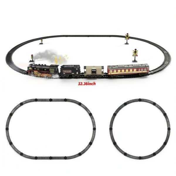 Funwee Steam Train Set Toy Train Lights Sound-3