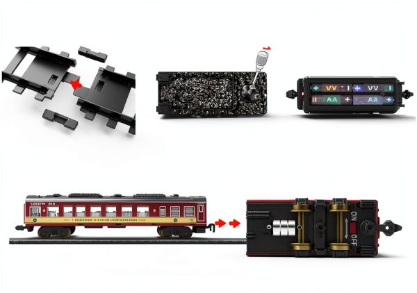 Funwee Steam Train Set Toy Train Lights Sound-2