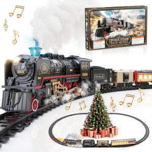 Funwee Steam Train Set Toy Train Lights Sound-0