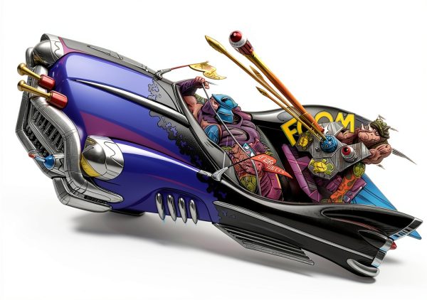 Footcruiser TMNT Figure Car by Playmates with Gatling Gun-9