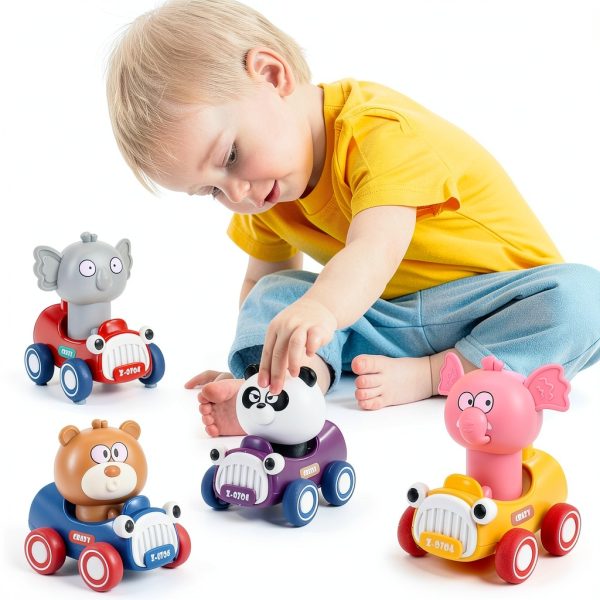 Cute Animal Toy Cars AugToy Battery Free Press Run for Toddlers-5
