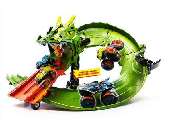 Mattel Hot Wheels Sharks vs Dinos Monster Trucks Playset Great Bite-5