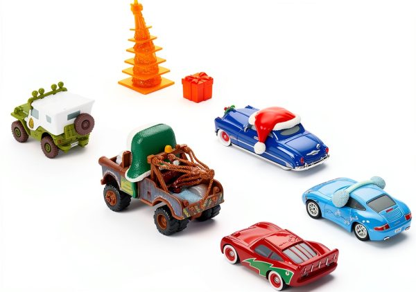 Cars Holiday Die Cast Set by Mattel Toy Cars with Winter Accessories-1