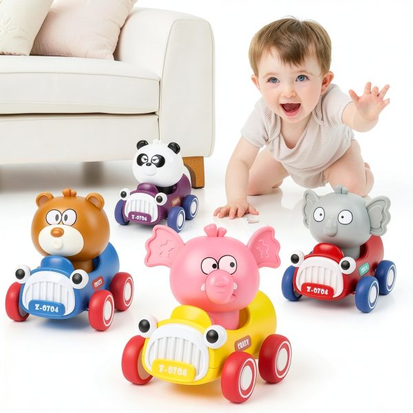 Cute Animal Toy Cars AugToy Battery Free Press Run for Toddlers-4