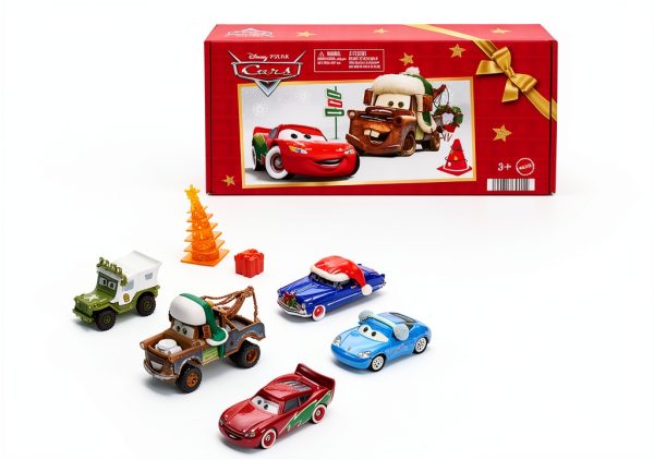 Cars Holiday Die Cast Set by Mattel Toy Cars with Winter Accessories-0