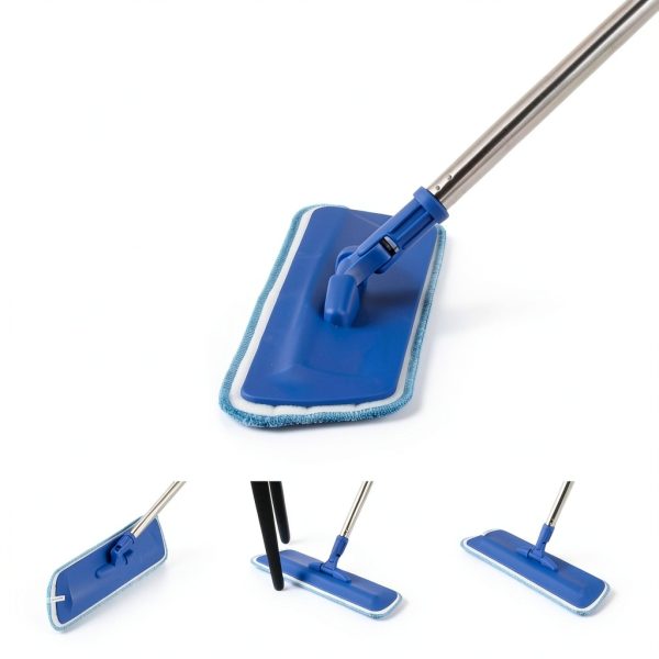 Professional Microfiber Mop Neeklinny 17.5" with Steel Handle Blue-4