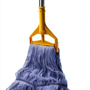 Commercial Mop HiBaBy 63-Inch Heavy Duty Wet Mop with 2 Cotton Heads-0