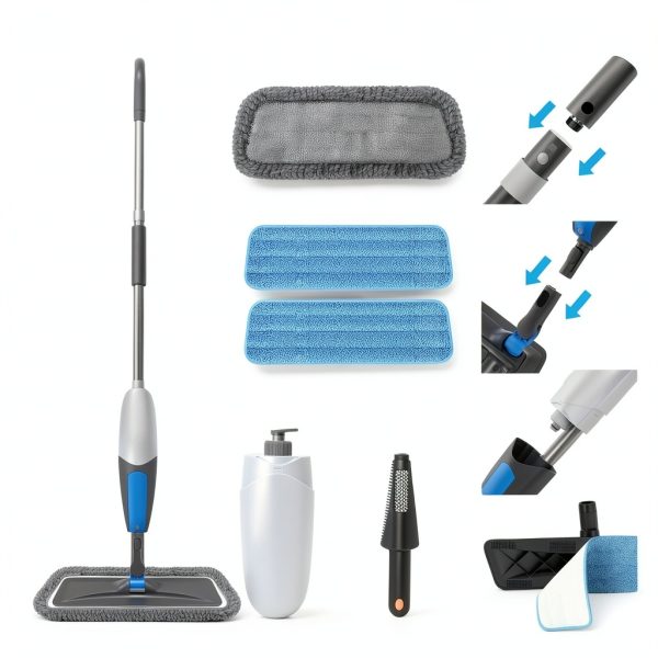 Spray Mops BPAWA Microfiber Wet Dry Floor Cleaner with 3 Washable Pads-1