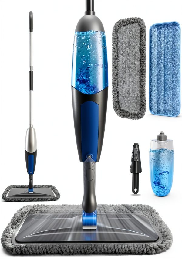Spray Mops BPAWA Microfiber Wet Dry Floor Cleaner with 3 Washable Pads-0