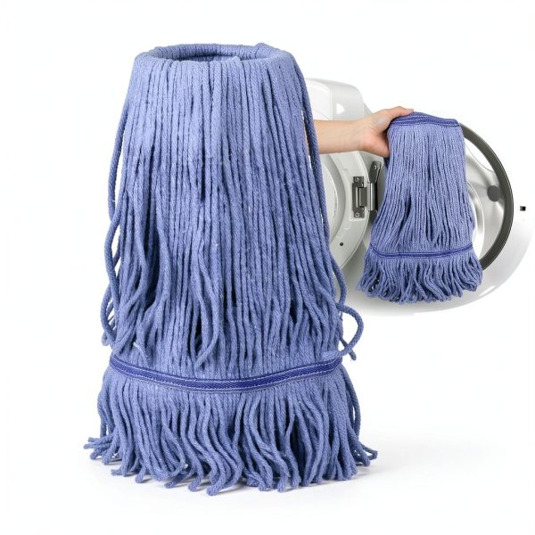 Commercial Mop HiBaBy 63-Inch Heavy Duty Wet Mop with 2 Cotton Heads-4