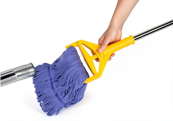 Commercial Mop HiBaBy 63-Inch Heavy Duty Wet Mop with 2 Cotton Heads-6