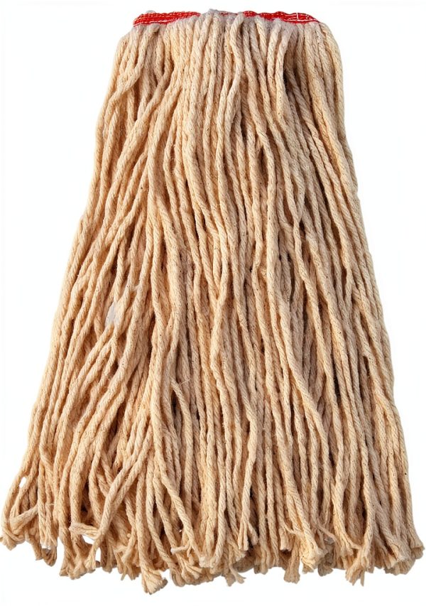 Rubbermaid Cut-End Cotton Wet Mop Head 16oz White 1" Orange Band-0