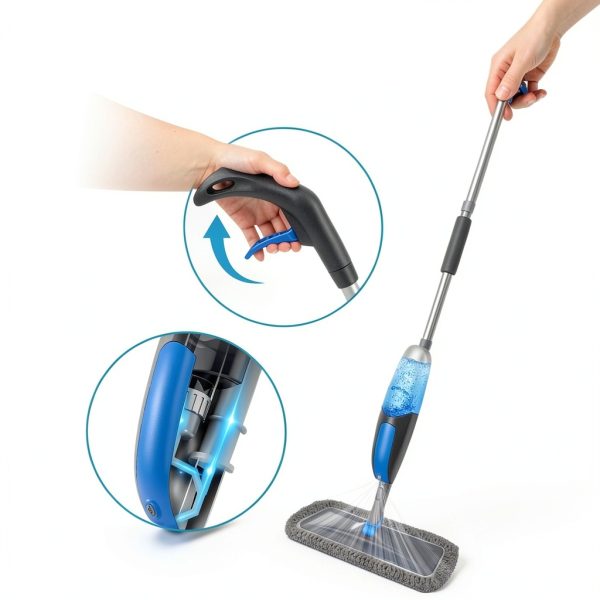 Spray Mops BPAWA Microfiber Wet Dry Floor Cleaner with 3 Washable Pads-4
