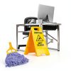 Commercial Mop HiBaBy 63-Inch Heavy Duty Wet Mop with 2 Cotton Heads-5